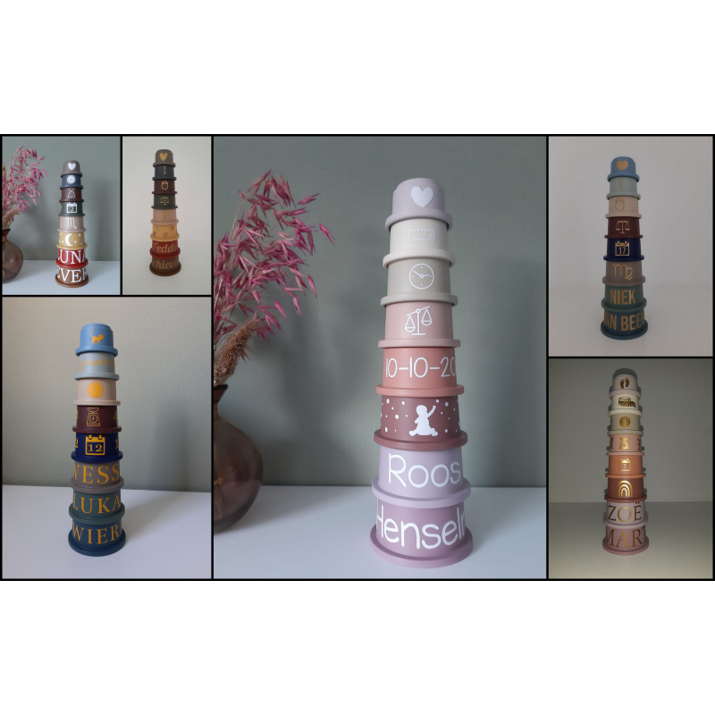 Stapelbekers met naam